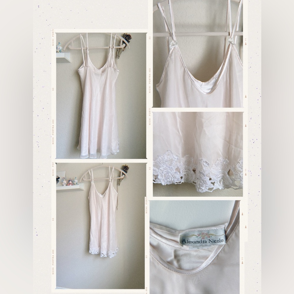 Light pink lingerie slip dress